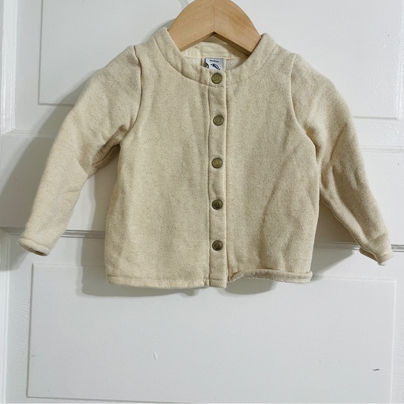 Petit Bateau Other - NWOT Petit Bateau Gold White Fleece Lined Snap Jacket